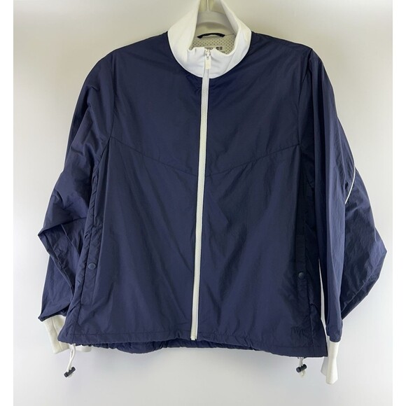 JW Anderson X UNIQLO Ribbed Casual Jacket Navy Blue Lightweight Nylon Womens 12 - Picture 2 of 12